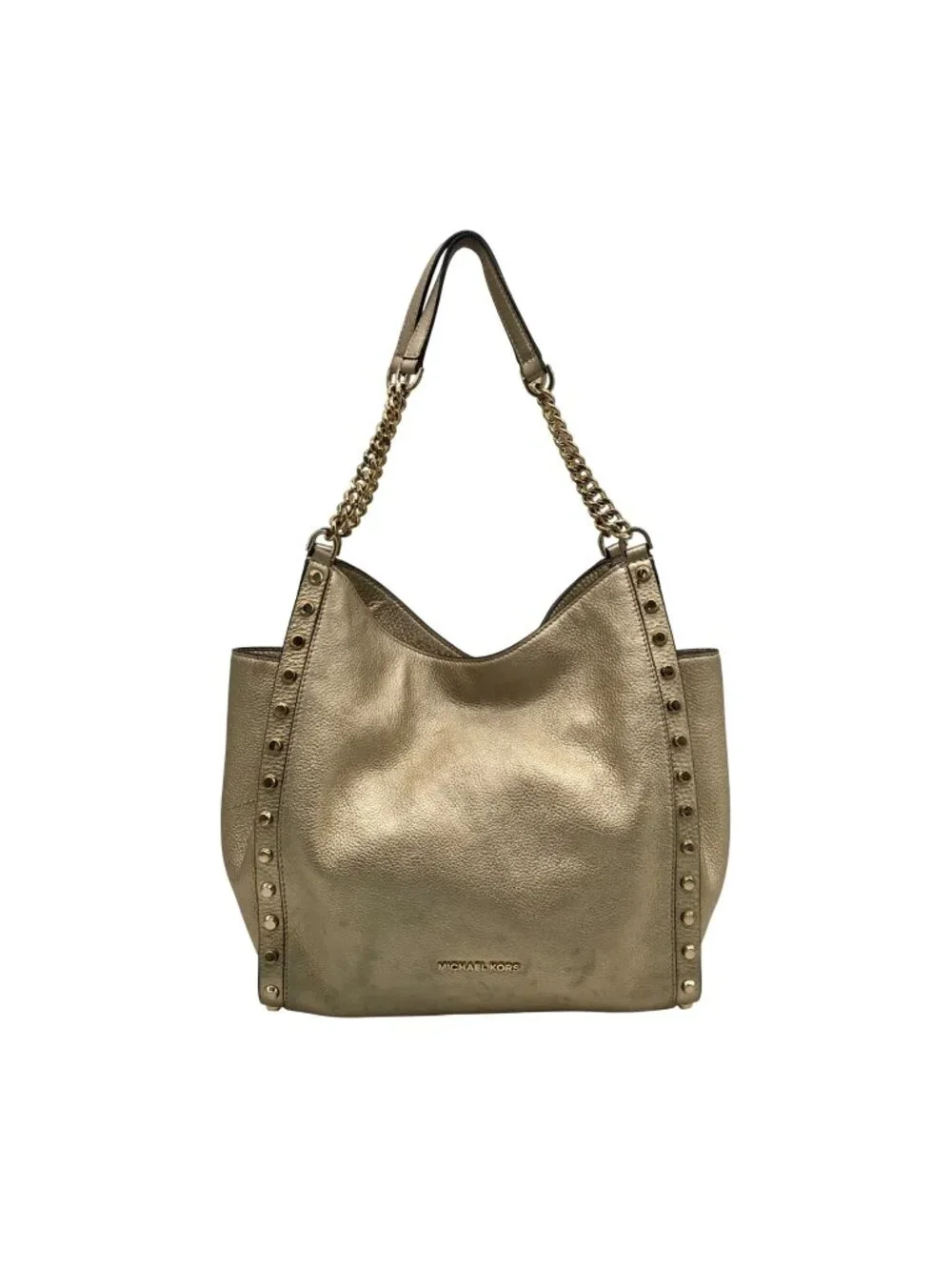 Michael Kors Gold Studded Newbury Medium Chain Shoulder Bag